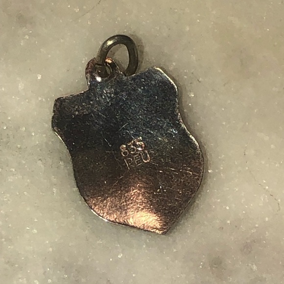 VTG 800 Silver & Enamel Roma Travel Sheild Souvenir Charm Bracelet Charm - Picture 2 of 3